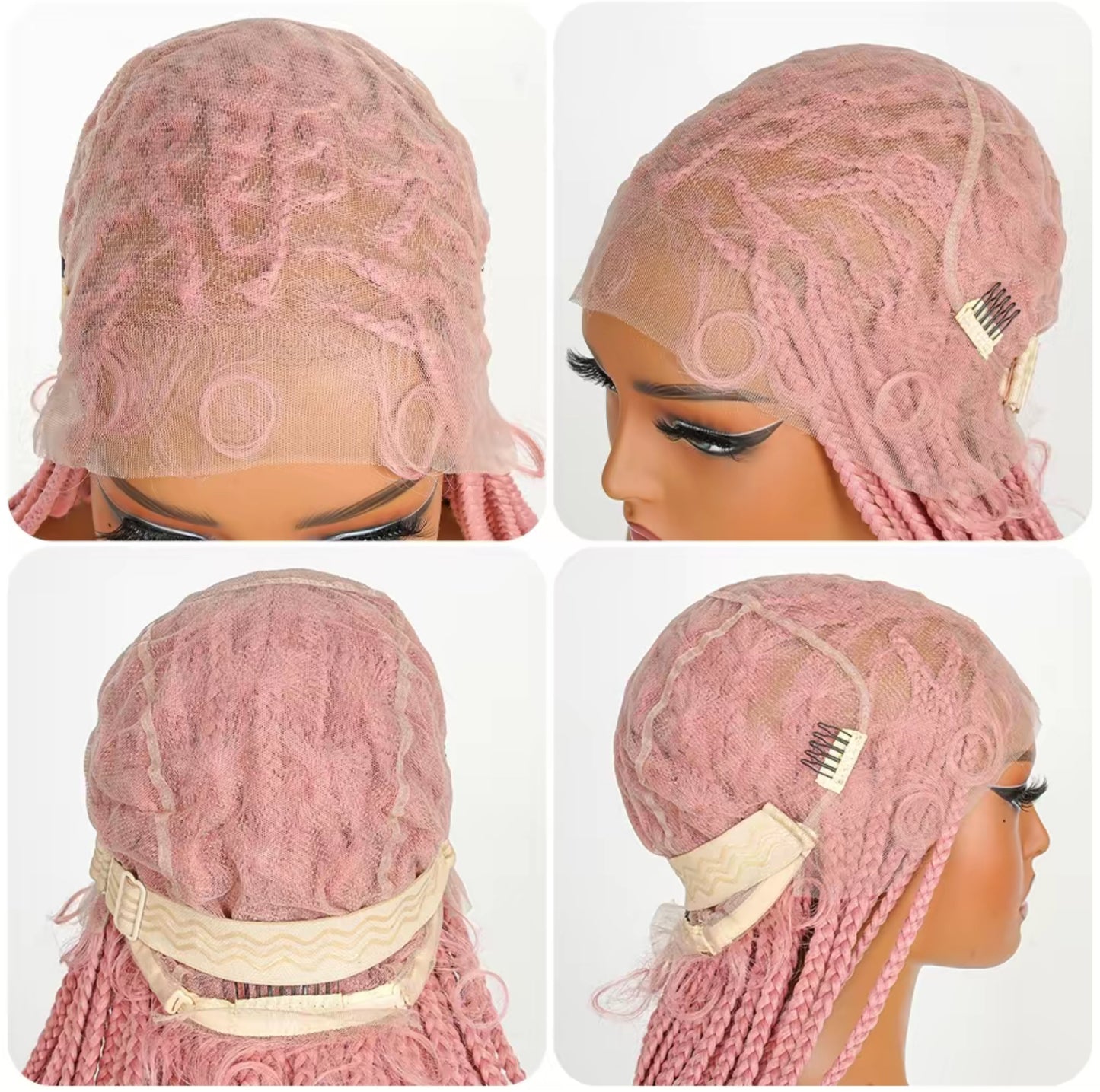 Elegant Pink Braided Wig