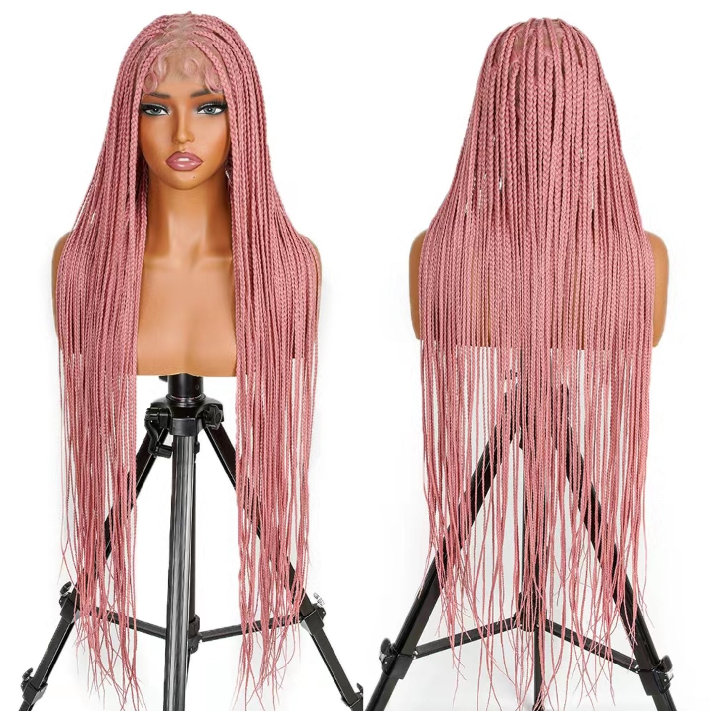 Elegant Pink Braided Wig