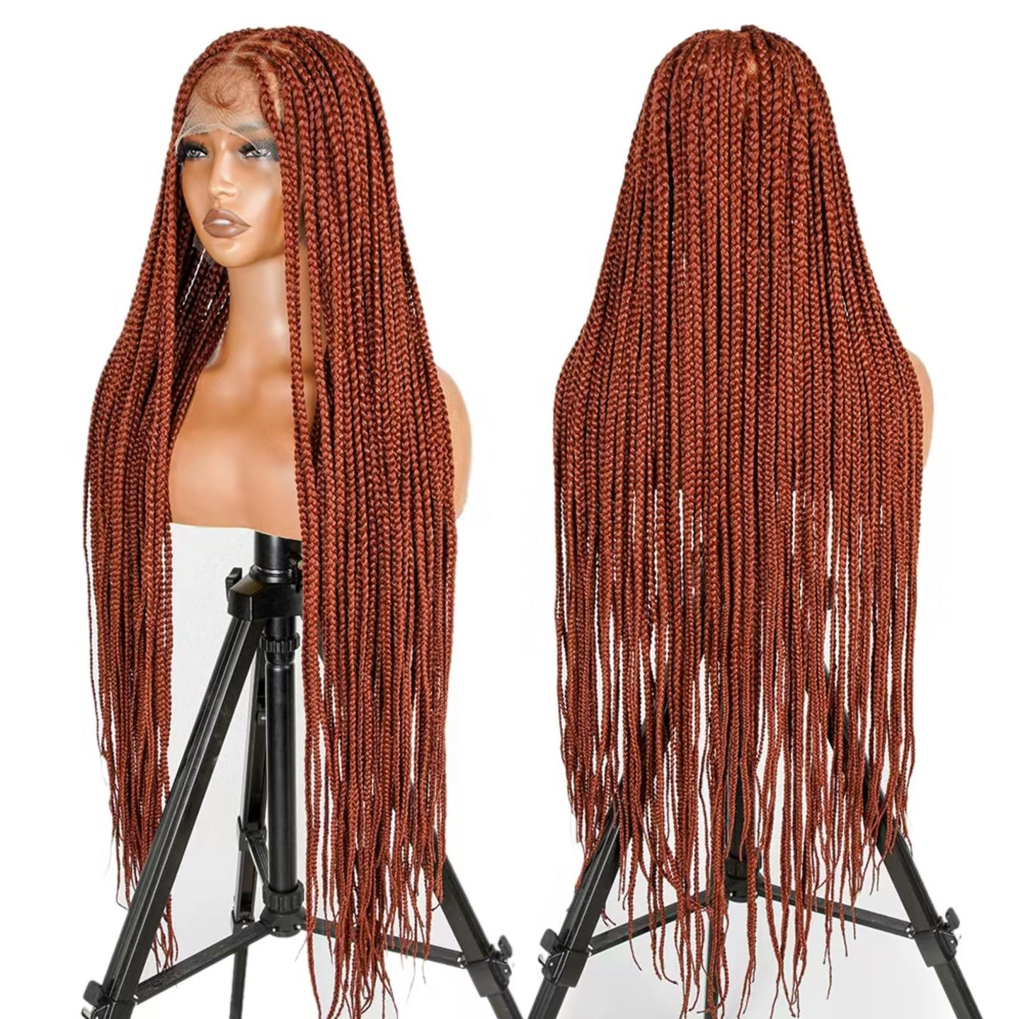 36" Square Box Braids - Full Handmade, Premium Synthetic Fiber, Full Lace.