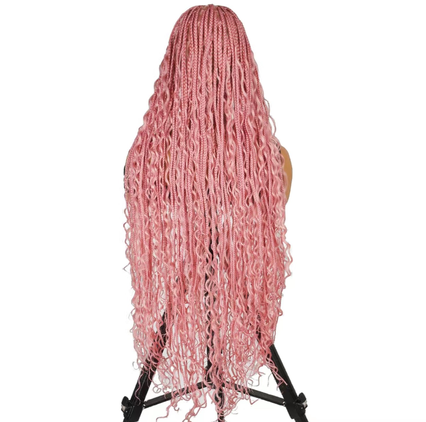 Elegant Pink Braided Wig