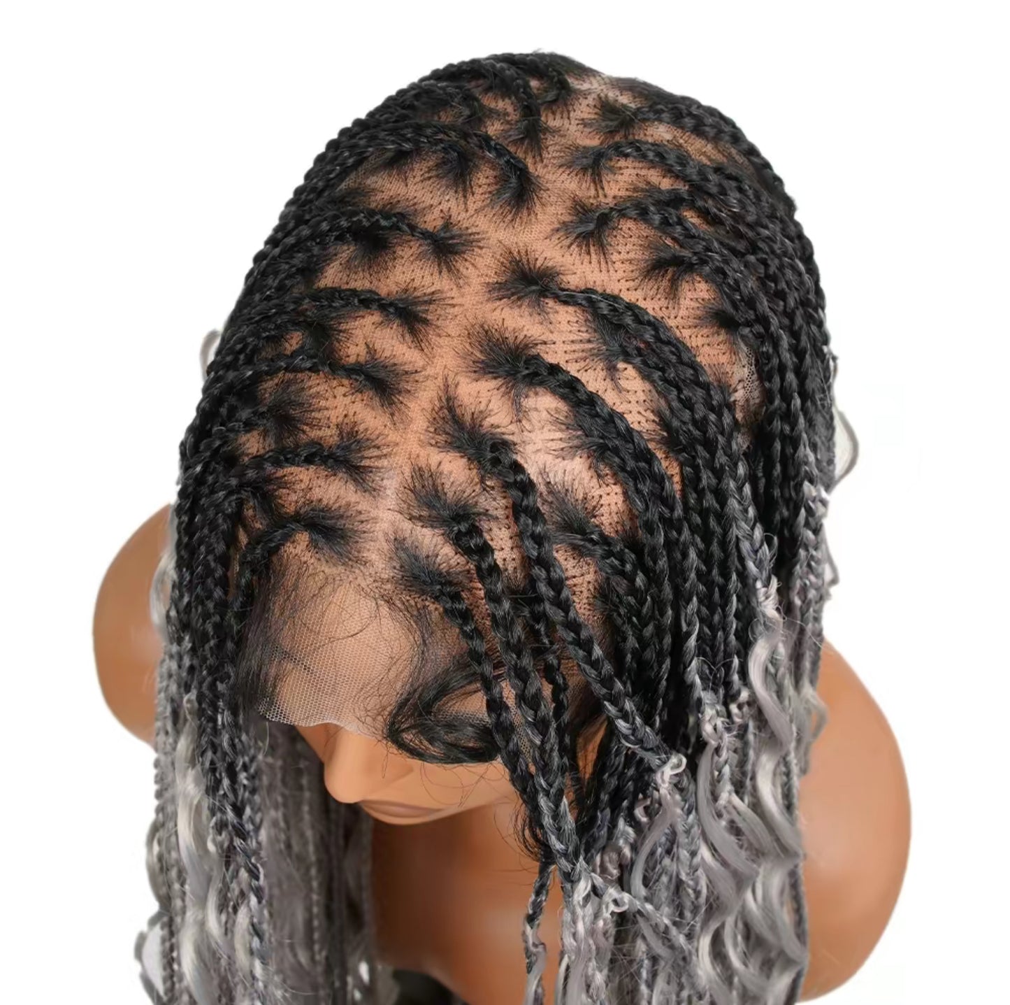 Gray Bohemian Box Braided Wig