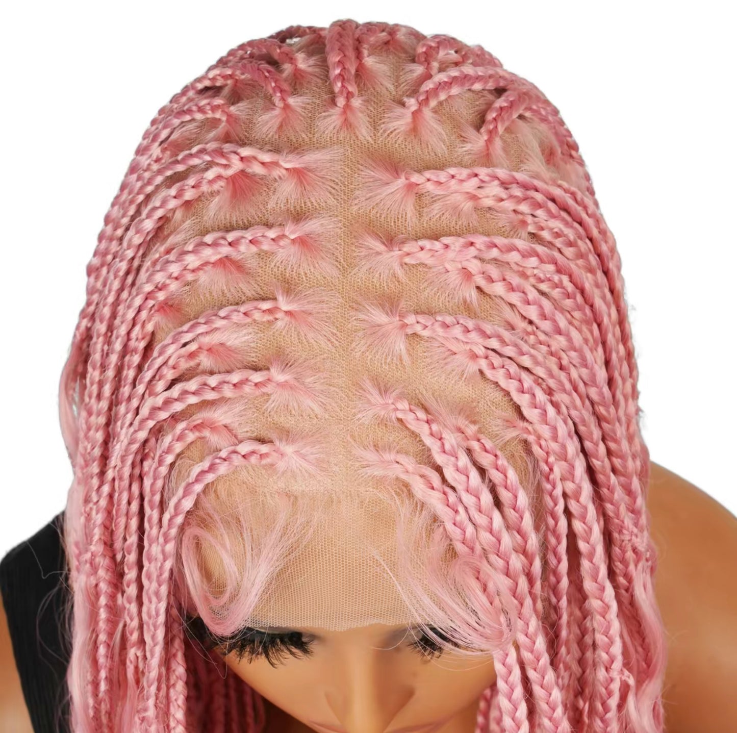 Elegant Pink Braided Wig