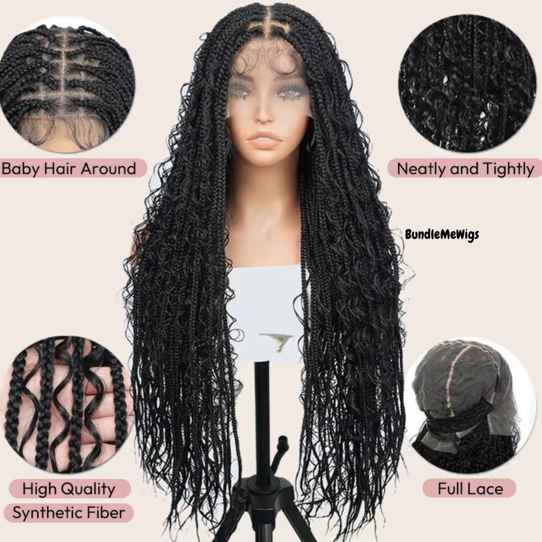 Knotless Braids Human Hair Wig