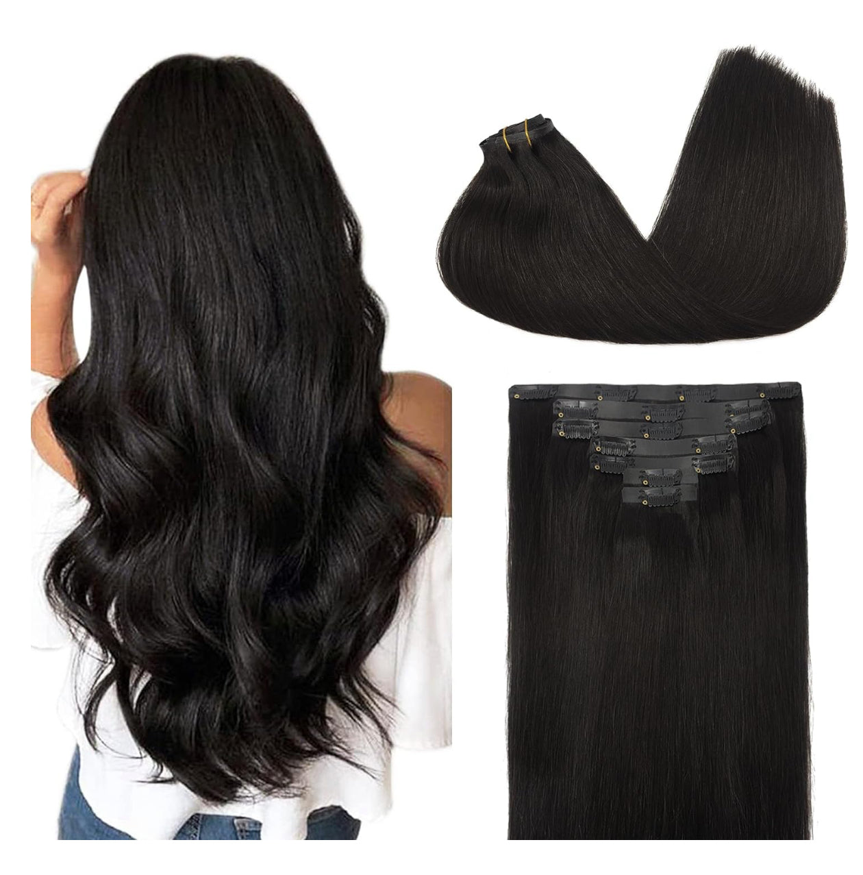 Natural Black Seamless Clip-In