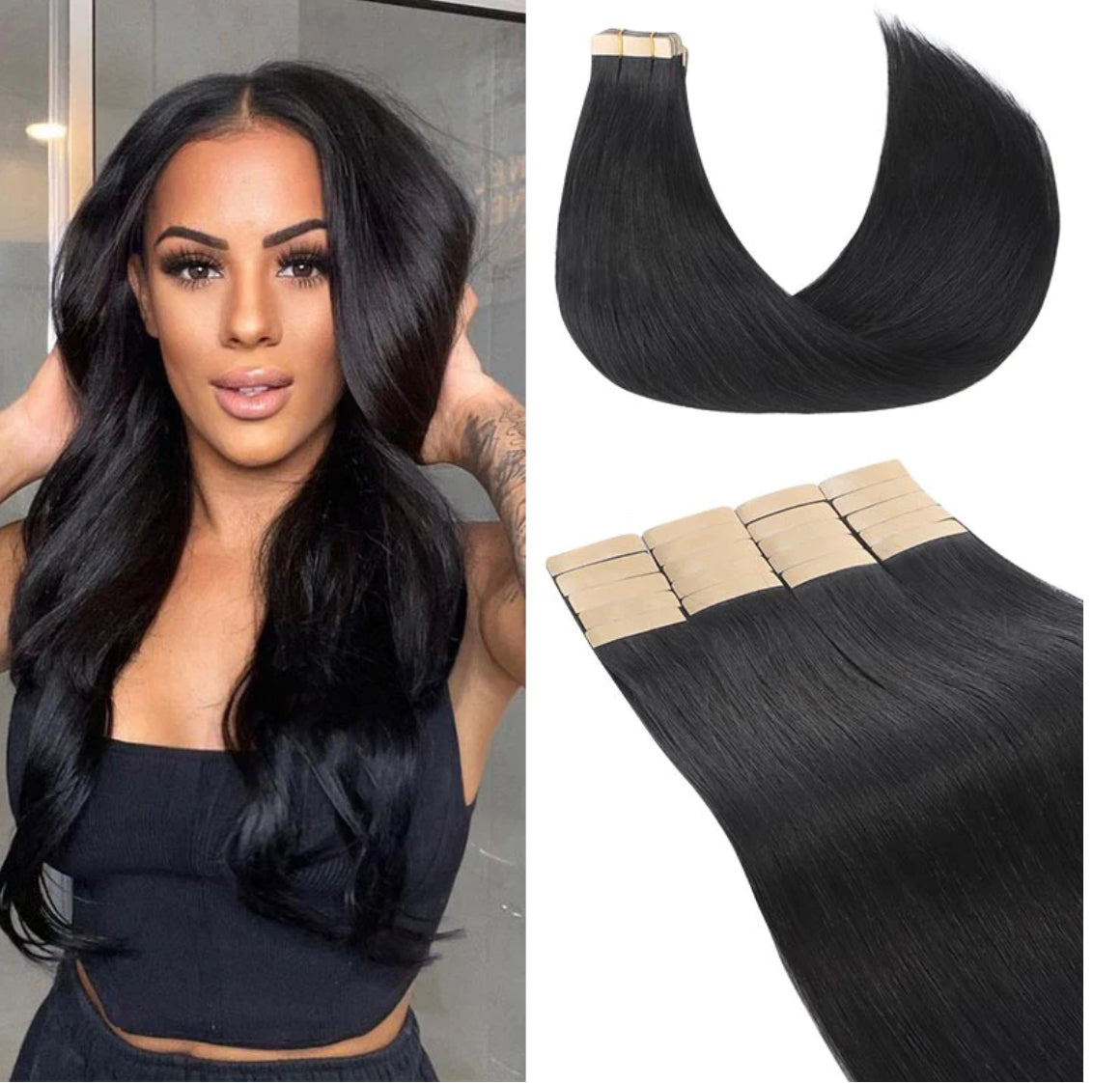 Straight Raw Tape-In Extensions